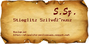 Stieglitz Szilvánusz névjegykártya